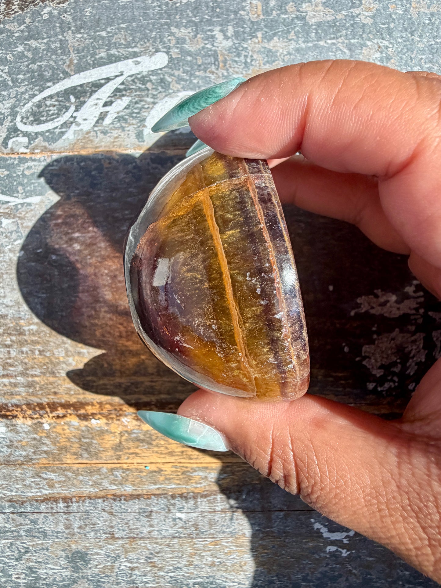 Gorgeous Yellow/Purple Fluorite Mini Bowl | Opt J