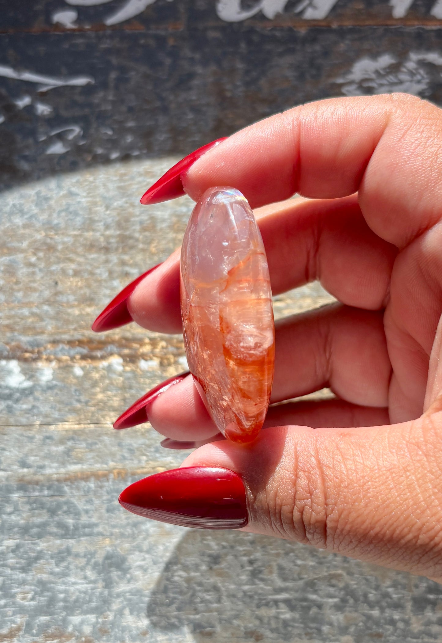 Gorgeous Fire Quartz Palm Stone