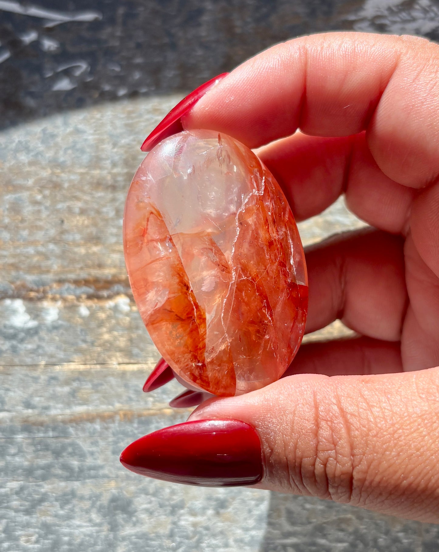 Gorgeous Fire Quartz Palm Stone