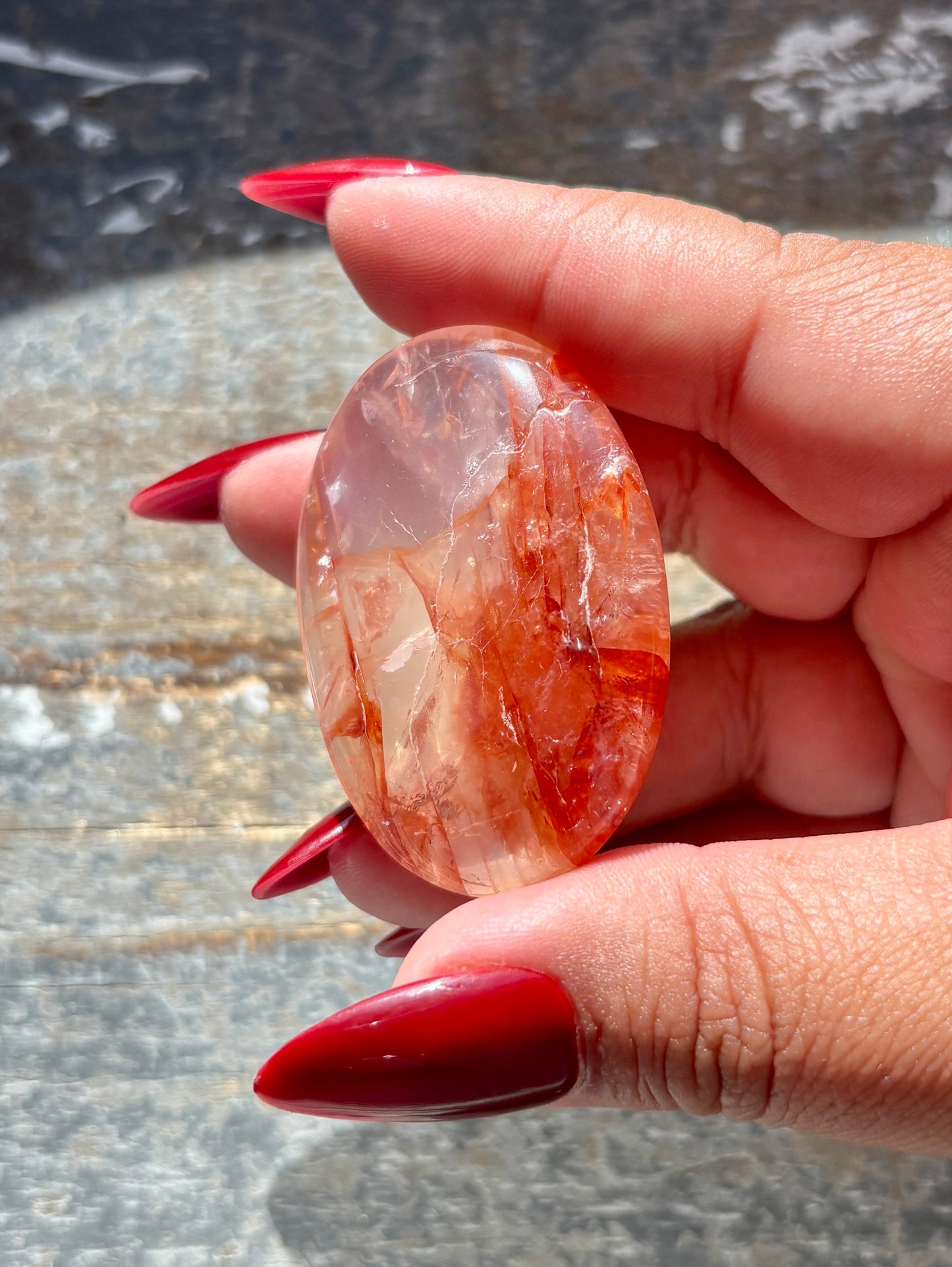 Gorgeous Fire Quartz Palm Stone