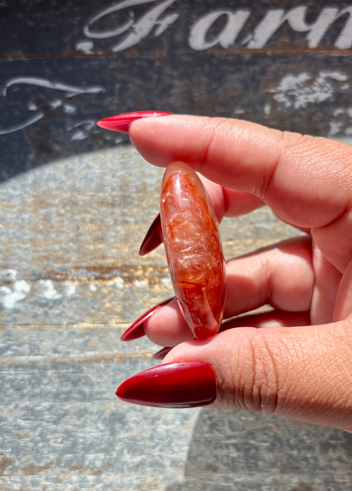 Gorgeous Fire Quartz Palm Stone