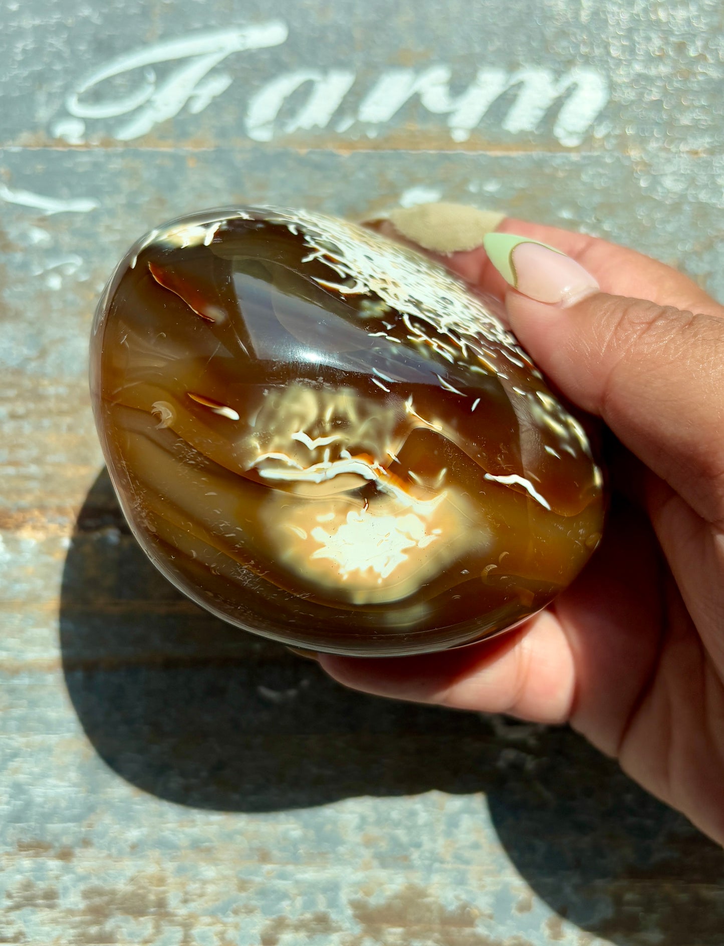 Gorgeous Orca Agate/Carnelian Pebble from Madagascar | Opt P