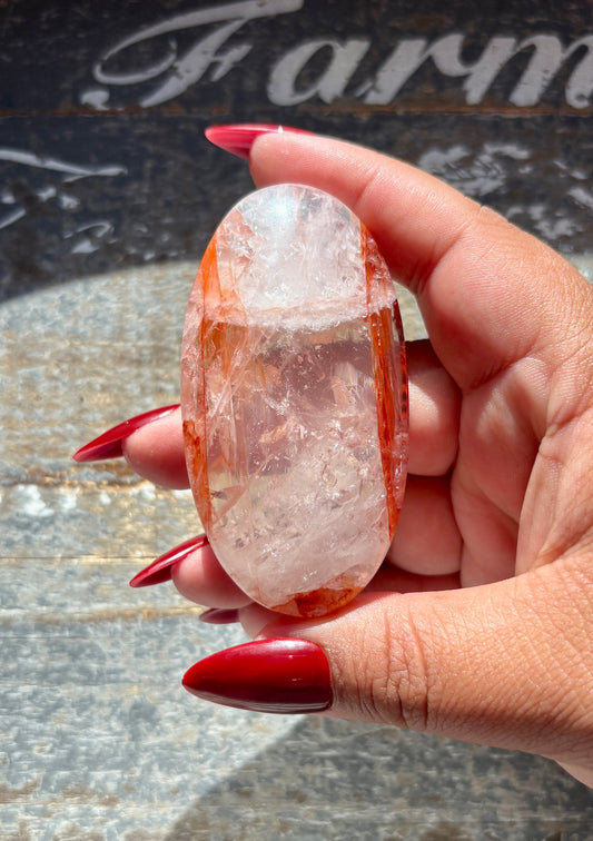 Gorgeous Fire Quartz Palm Stone