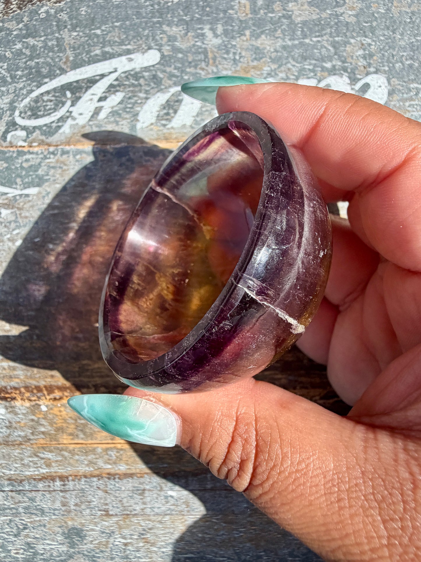 Gorgeous Yellow/Purple Fluorite Mini Bowl | Opt H