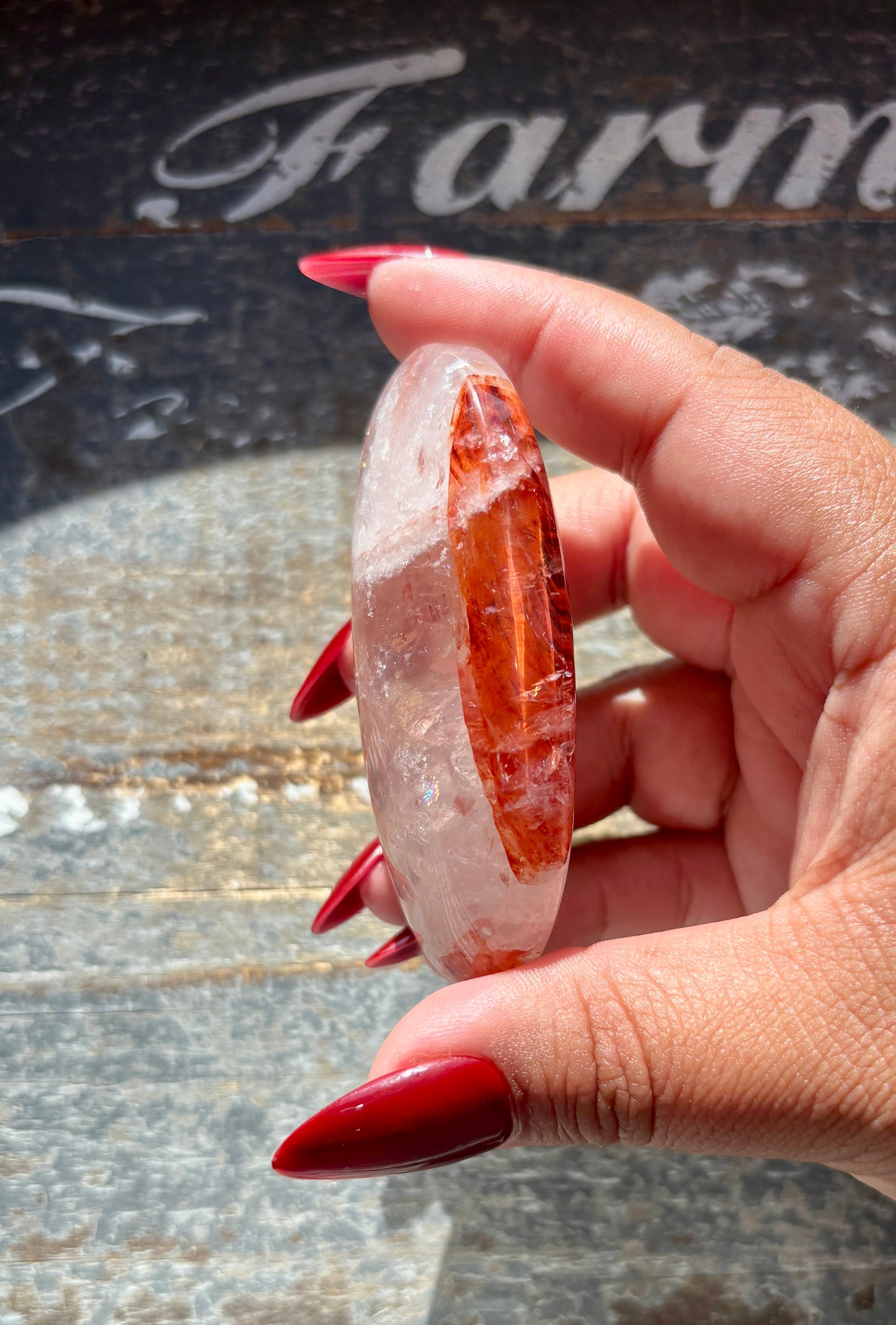 Gorgeous Fire Quartz Palm Stone