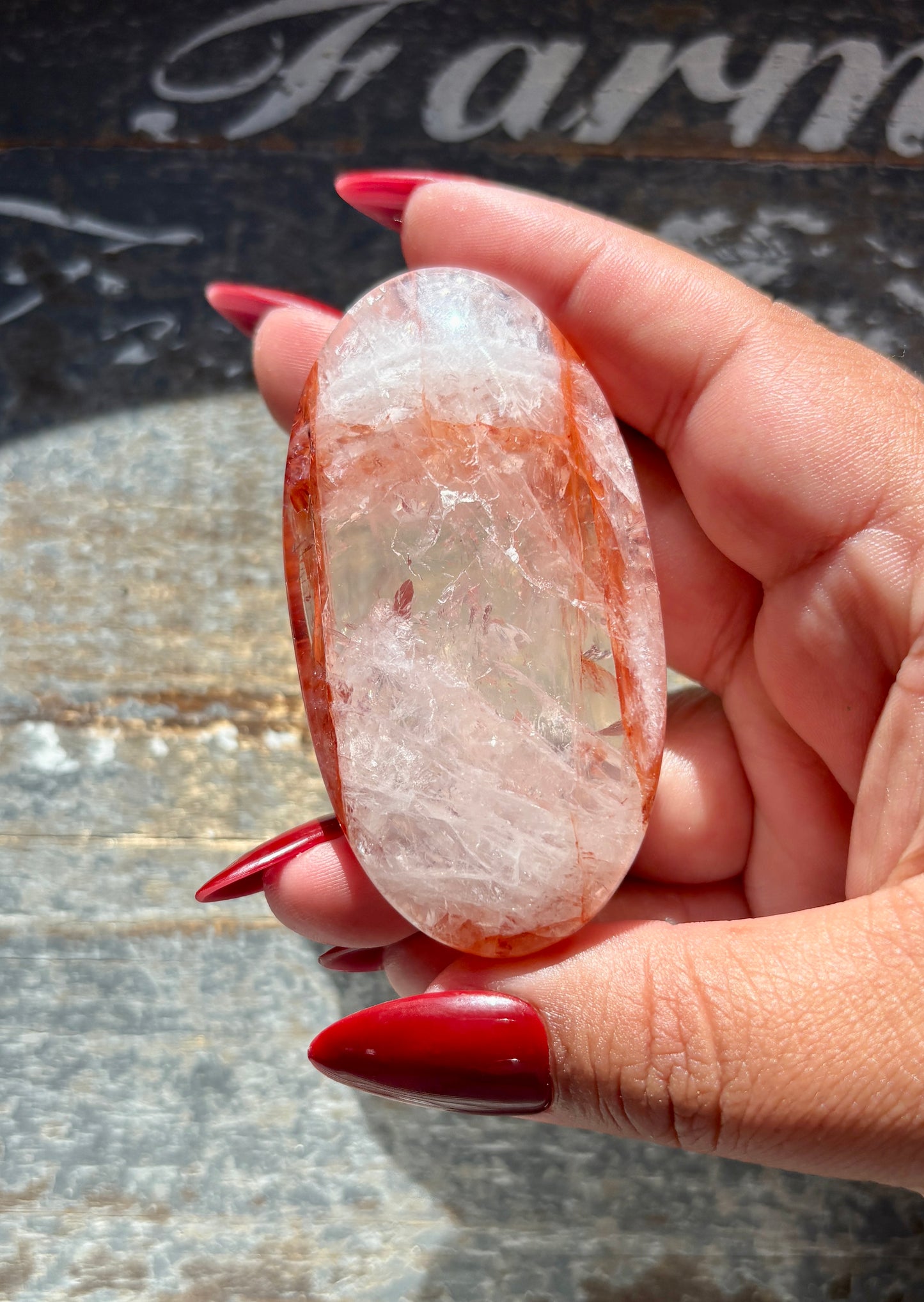 Gorgeous Fire Quartz Palm Stone