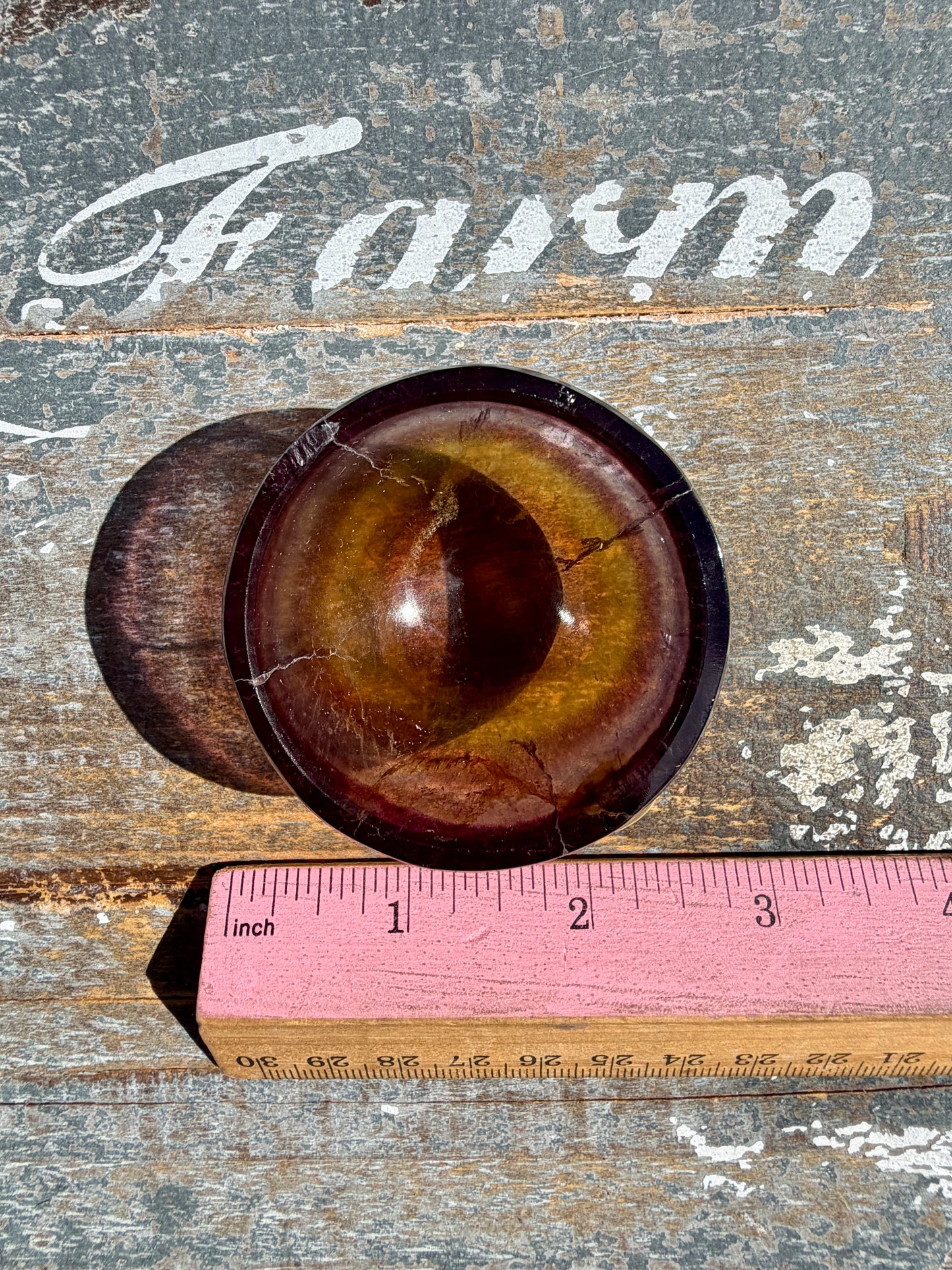 Gorgeous Yellow/Purple Fluorite Mini Bowl | Opt H