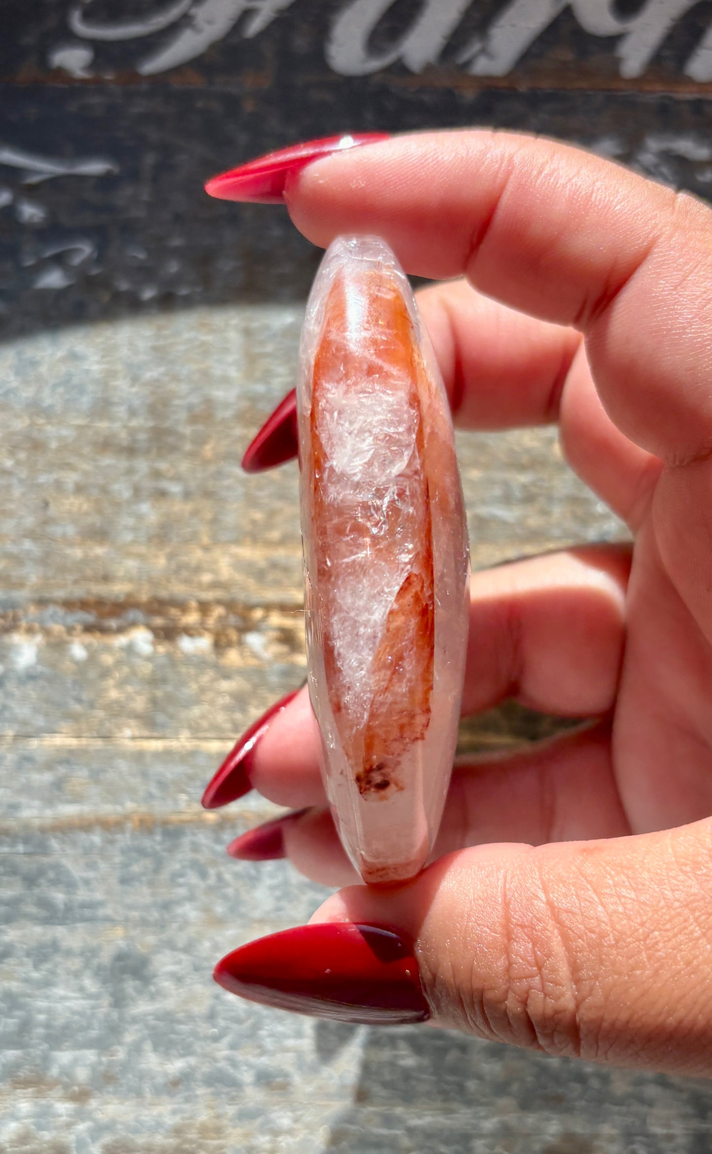 Gorgeous Fire Quartz Palm Stone