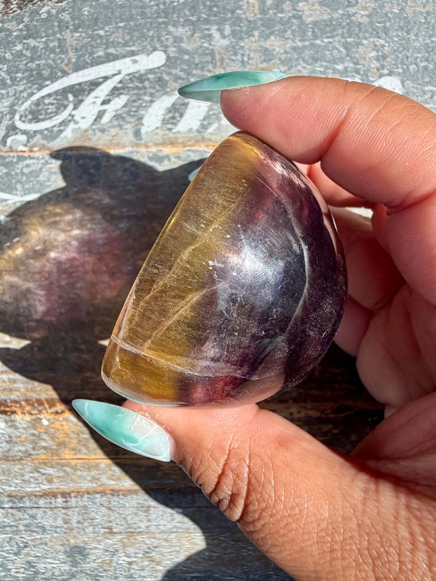 Gorgeous Yellow/Purple Fluorite Mini Bowl | Opt G