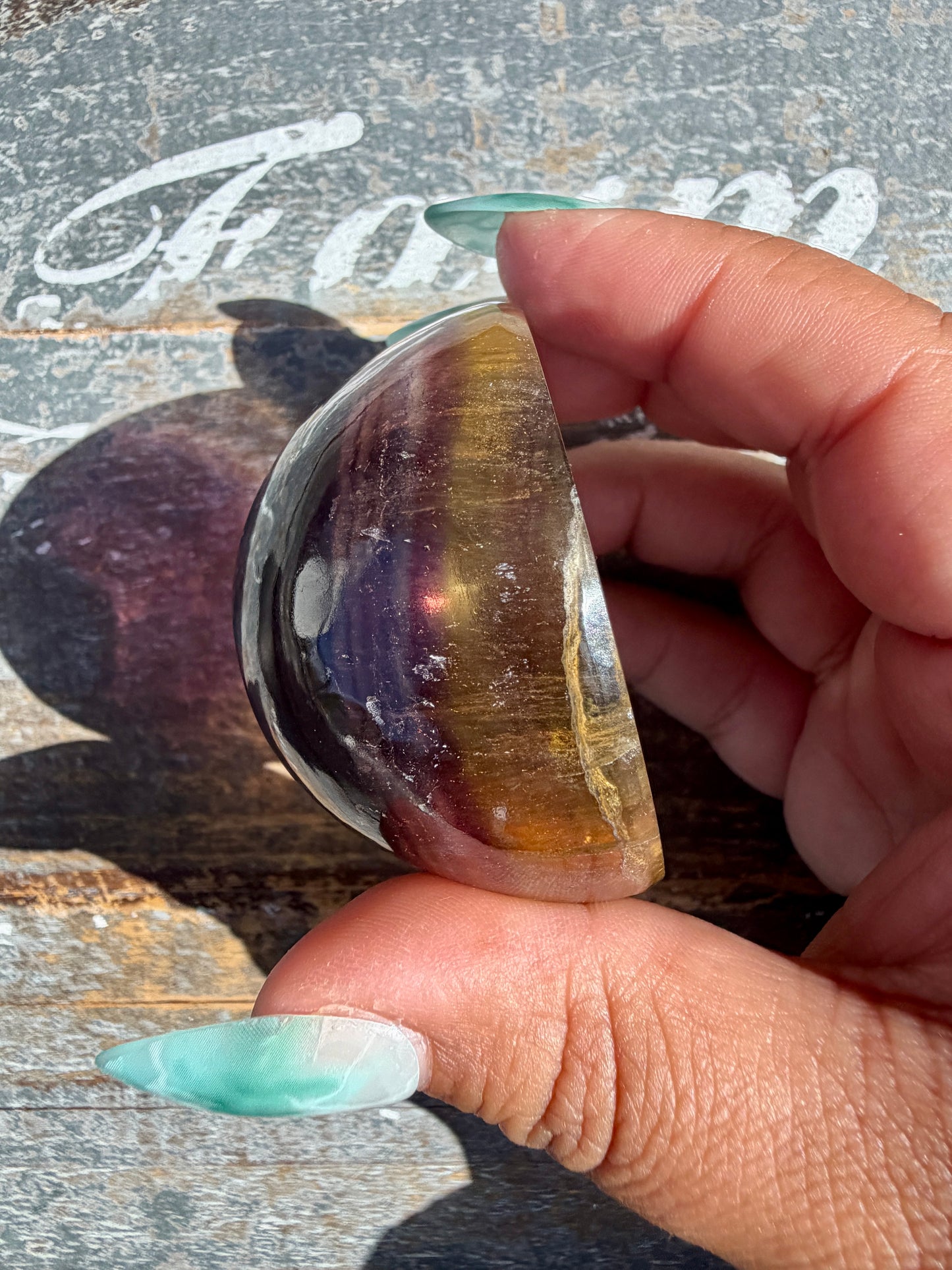Gorgeous Yellow/Purple Fluorite Mini Bowl | Opt G