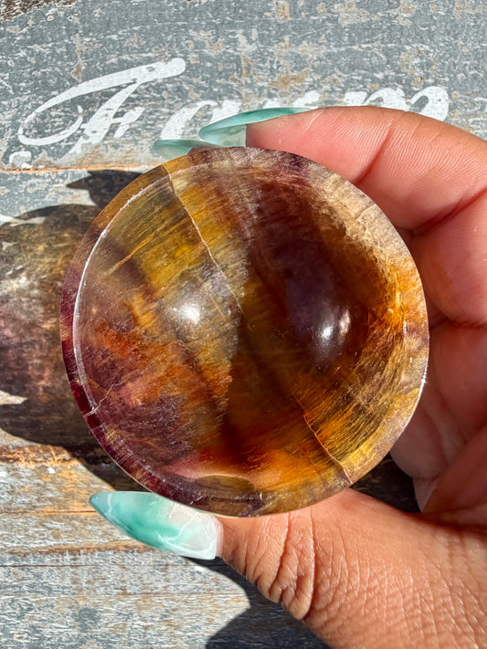 Gorgeous Yellow/Purple Fluorite Mini Bowl | Opt F