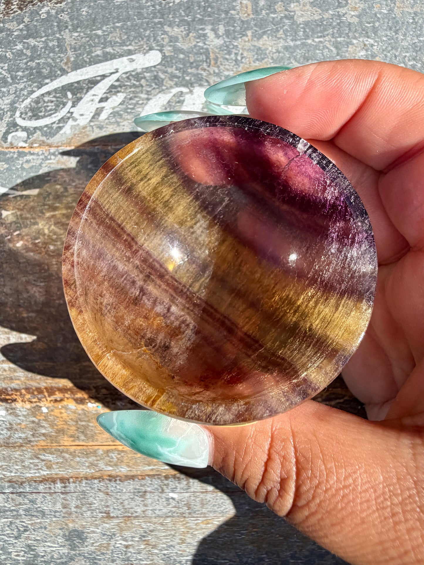 Gorgeous Yellow/Purple Fluorite Mini Bowl | Opt I