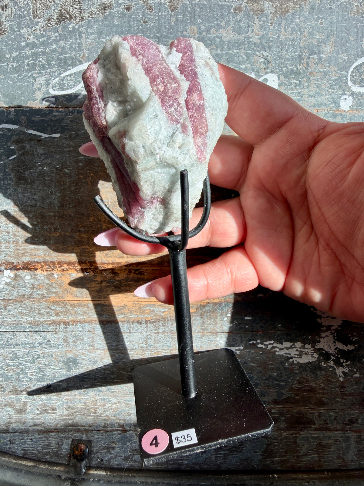 Gorgeous Pink Tourmaline in Quartz on Stand | Brazil | Opt 4