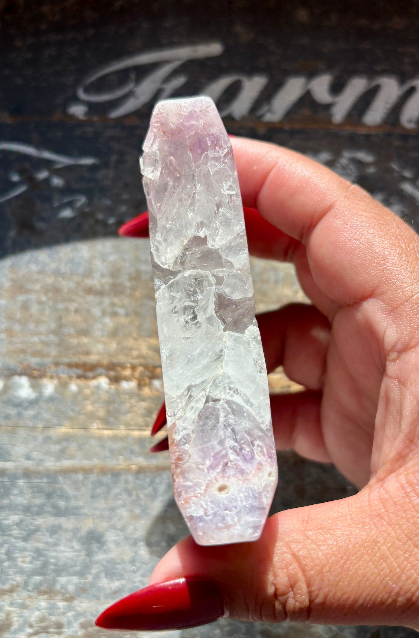 Gorgeous Pink Amethyst Crescent Moon, come with Free Stand