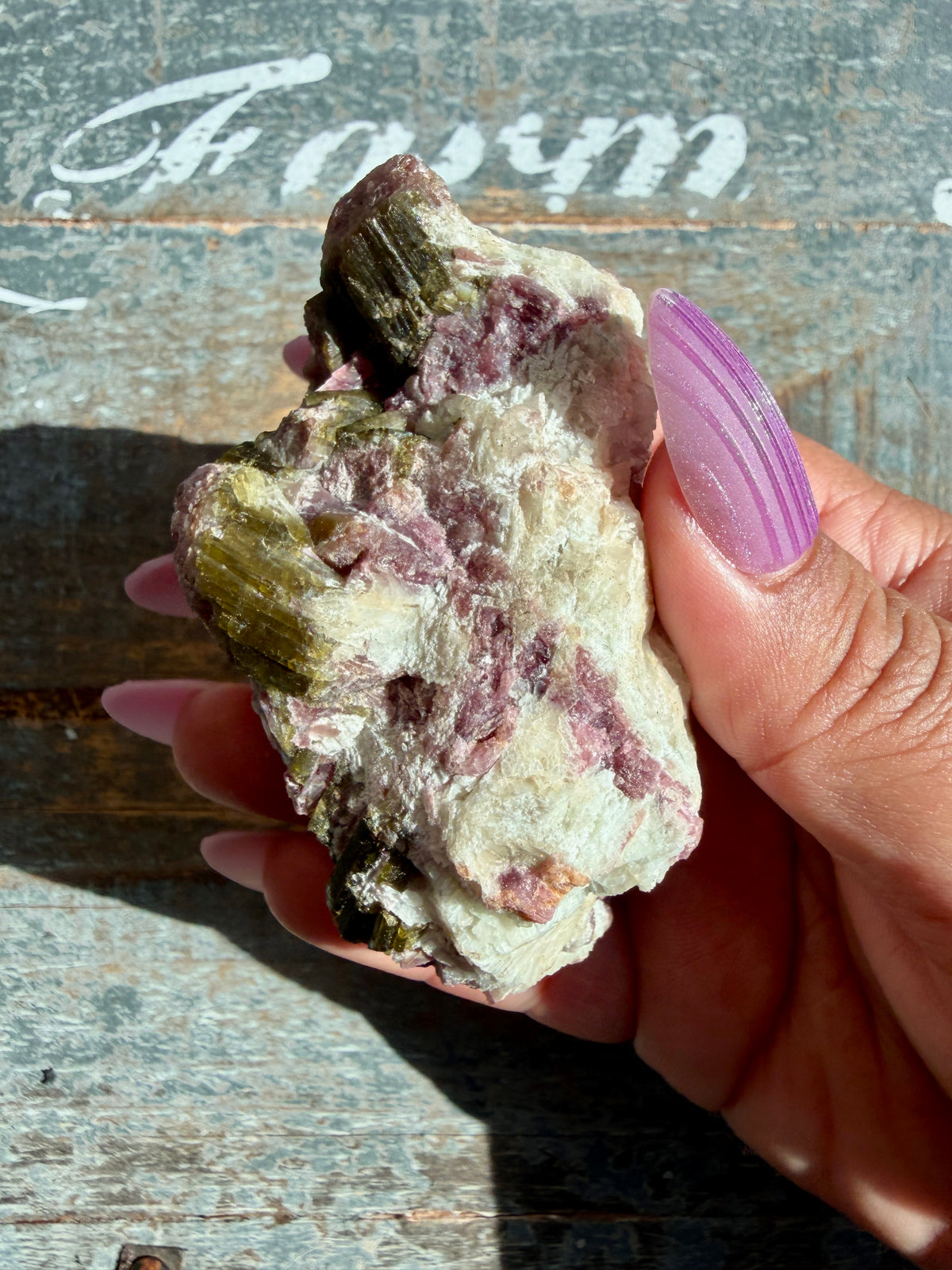 Gorgeous Pink & Green Tourmaline in Quartz on Stand | Brazil | Opt 1