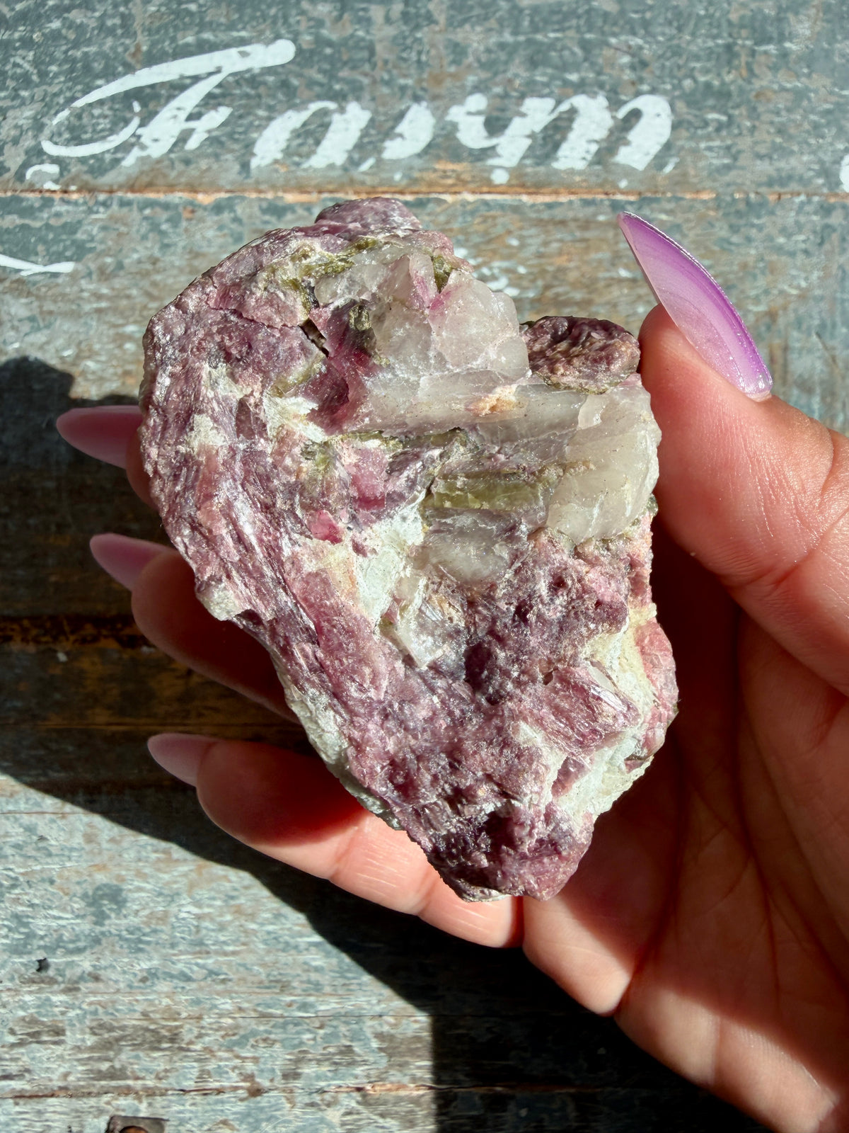 Gorgeous Pink & Green Tourmaline in Quartz on Stand | Brazil | Opt 1
