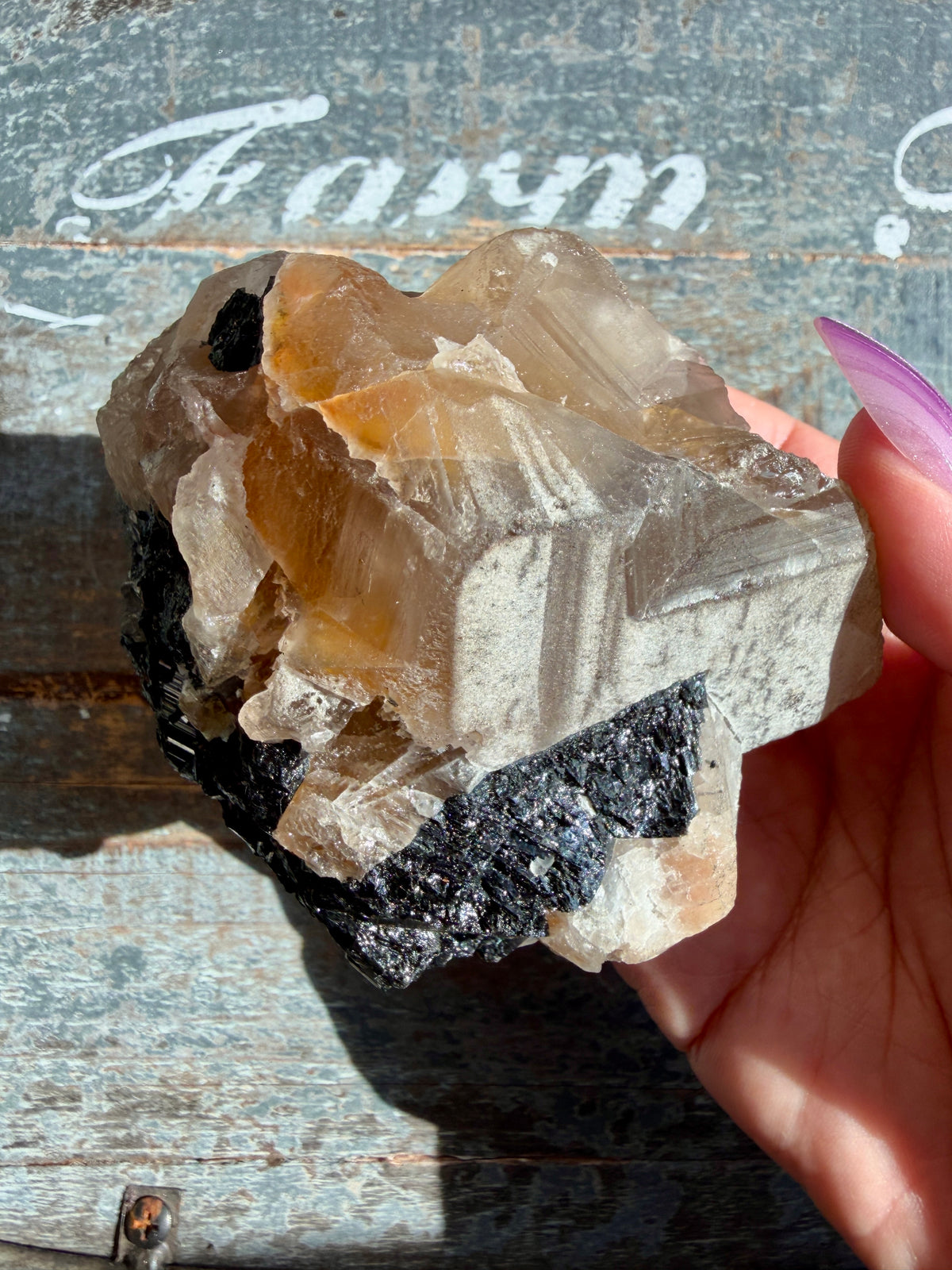Gorgeous Black Tourmaline in Citrine Quartz on Stand | Brazil | Opt 2