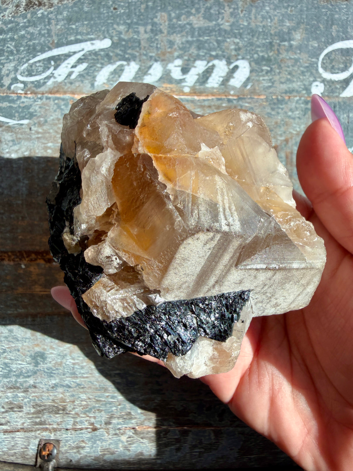 Gorgeous Black Tourmaline in Citrine Quartz on Stand | Brazil | Opt 2