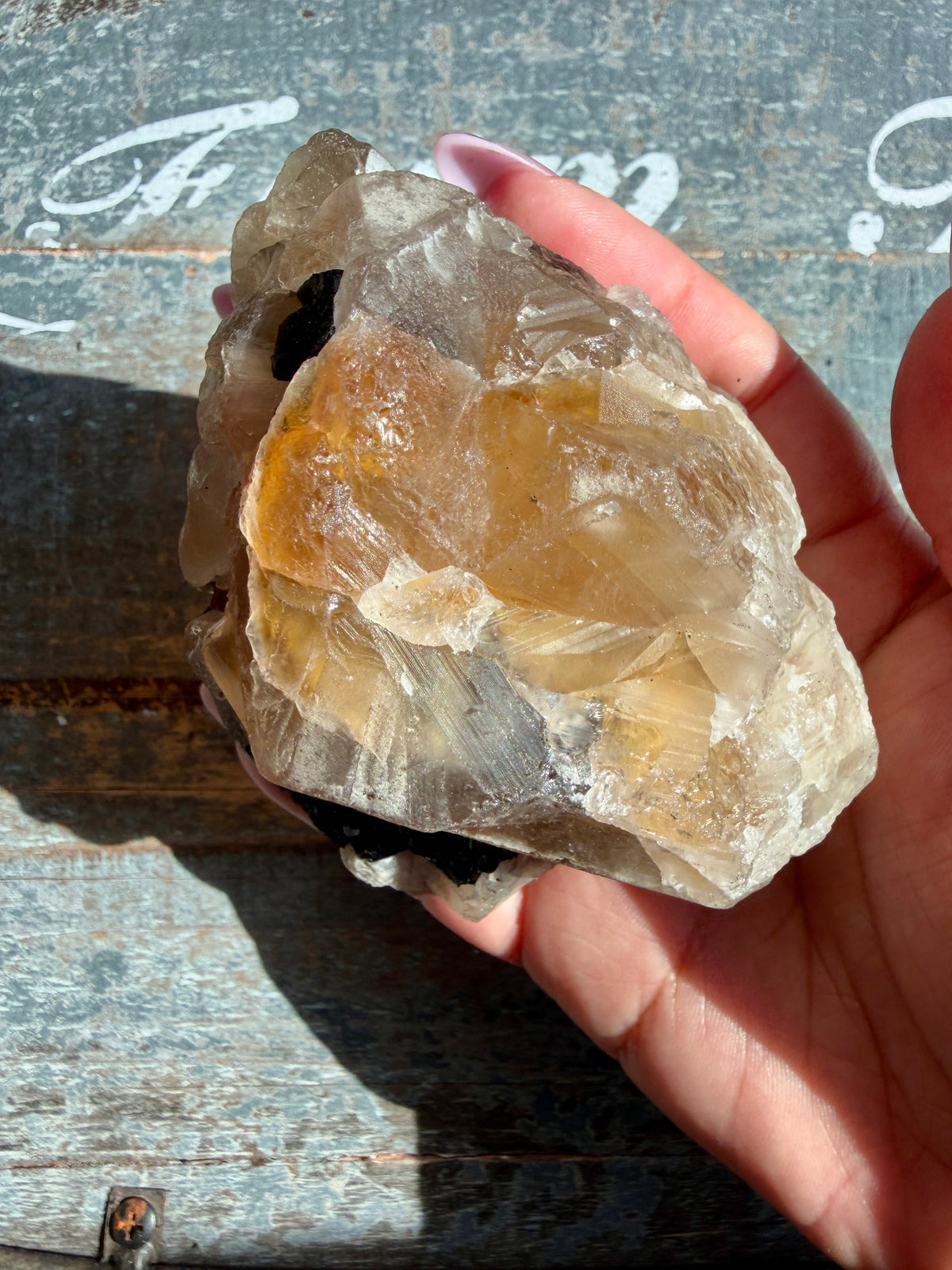 Gorgeous Black Tourmaline in Citrine Quartz on Stand | Brazil | Opt 2