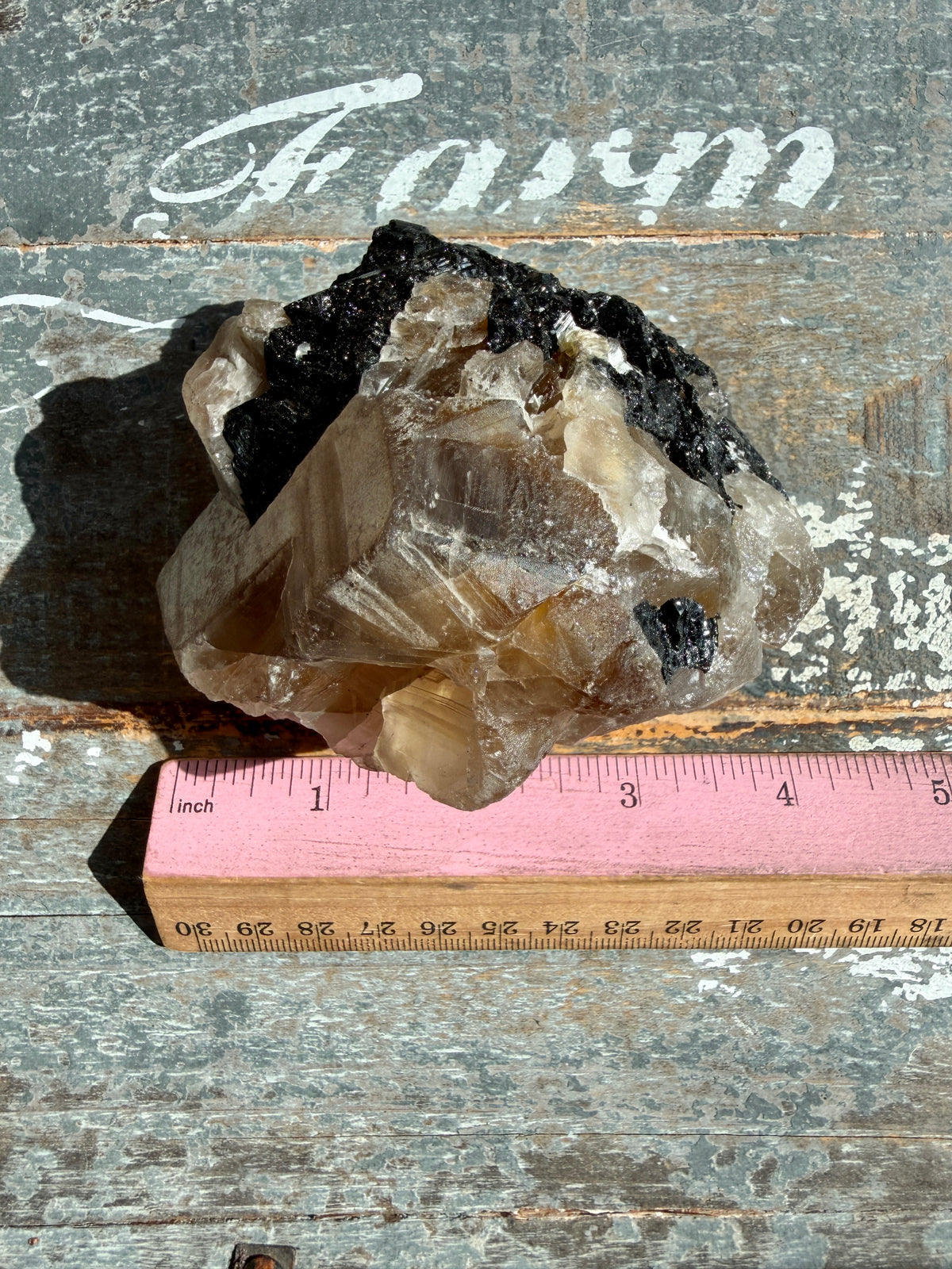 Gorgeous Black Tourmaline in Citrine Quartz on Stand | Brazil | Opt 2