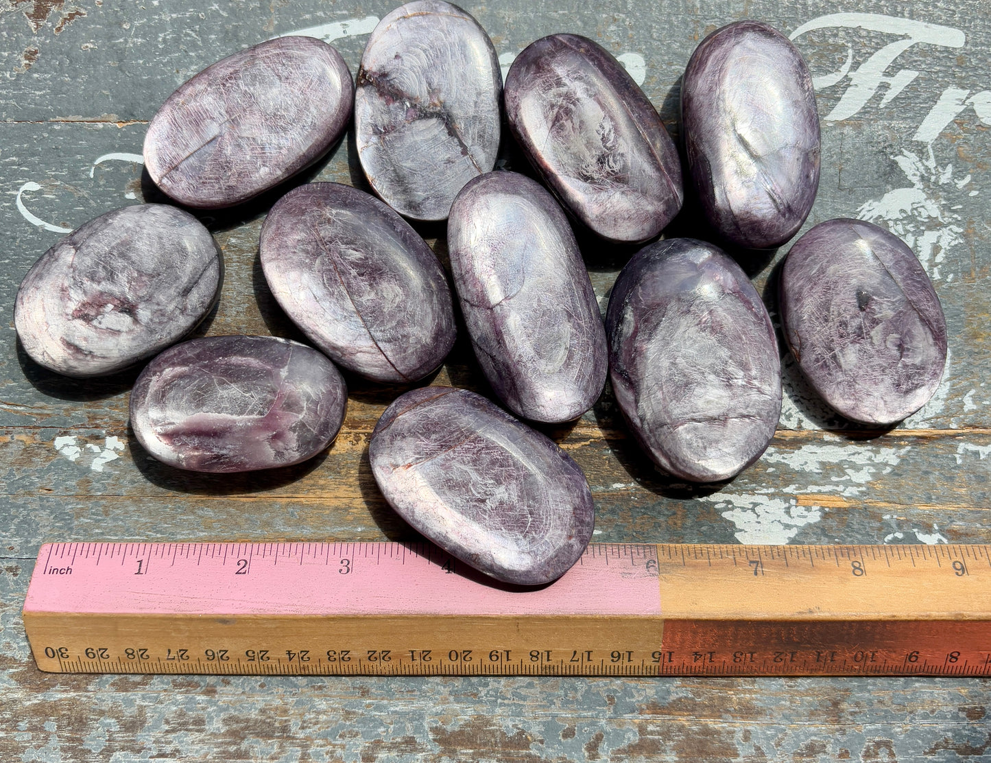 One (1) Medium Lepidolite Gemmy Palm Stone from Madagascar