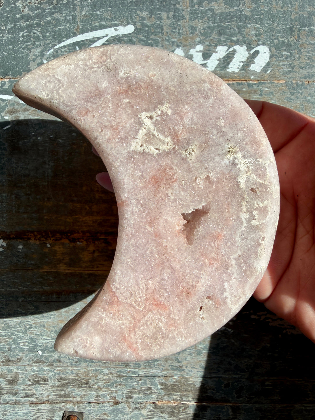 Gorgeous Pink Amethyst Moon on Stand | Brazil | Opt 13