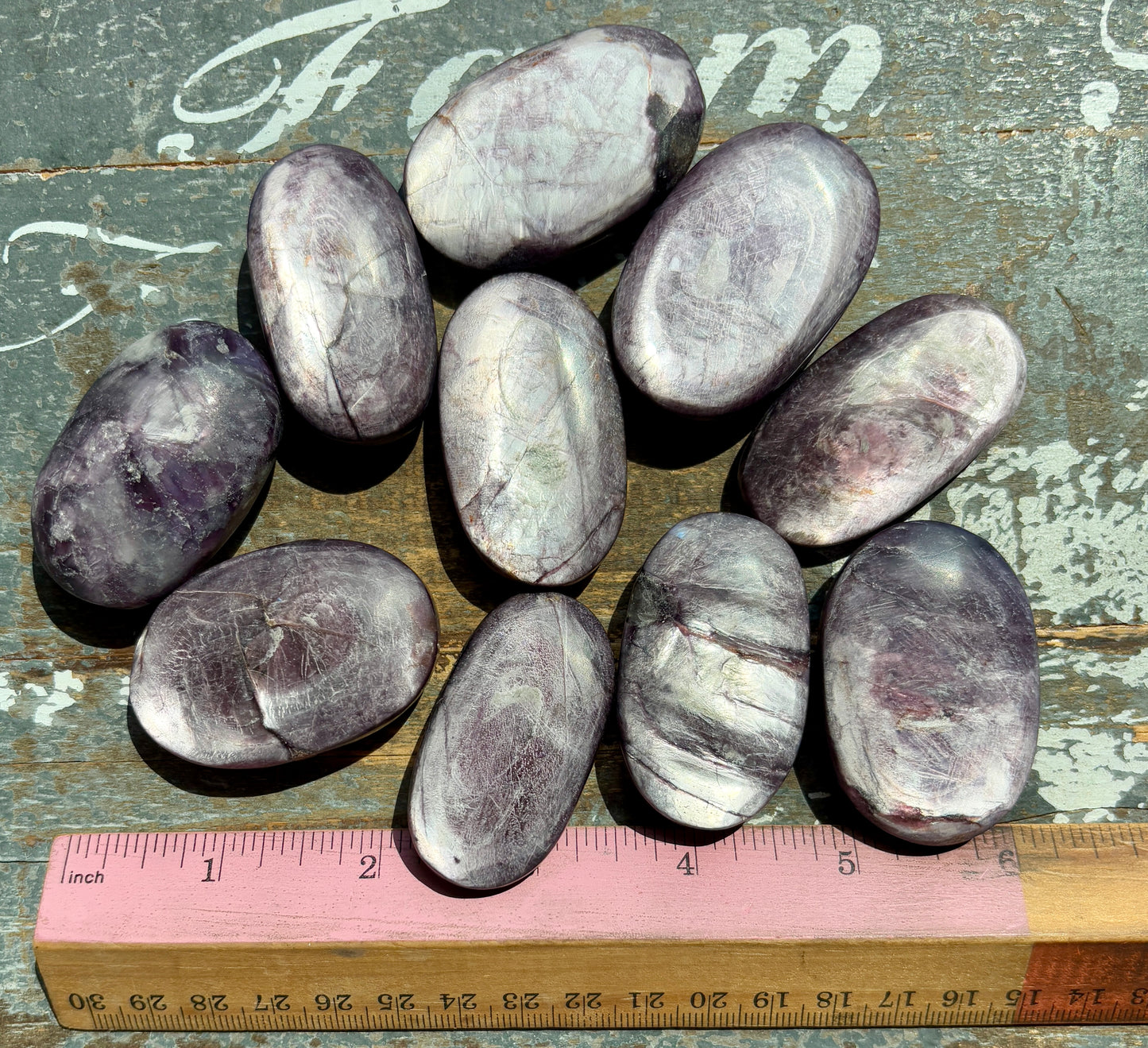 One (1) Small Lepidolite Gemmy Palm Stone from Madagascar
