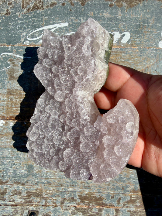 Sparkly Druzy Amethyst Cat (hand carved) | Brazil | Opt 98 (VIDEO IN LISTING)