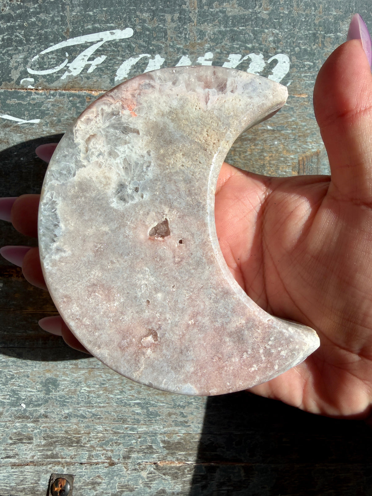 Gorgeous Pink Amethyst Moon on Stand | Brazil | Opt 16