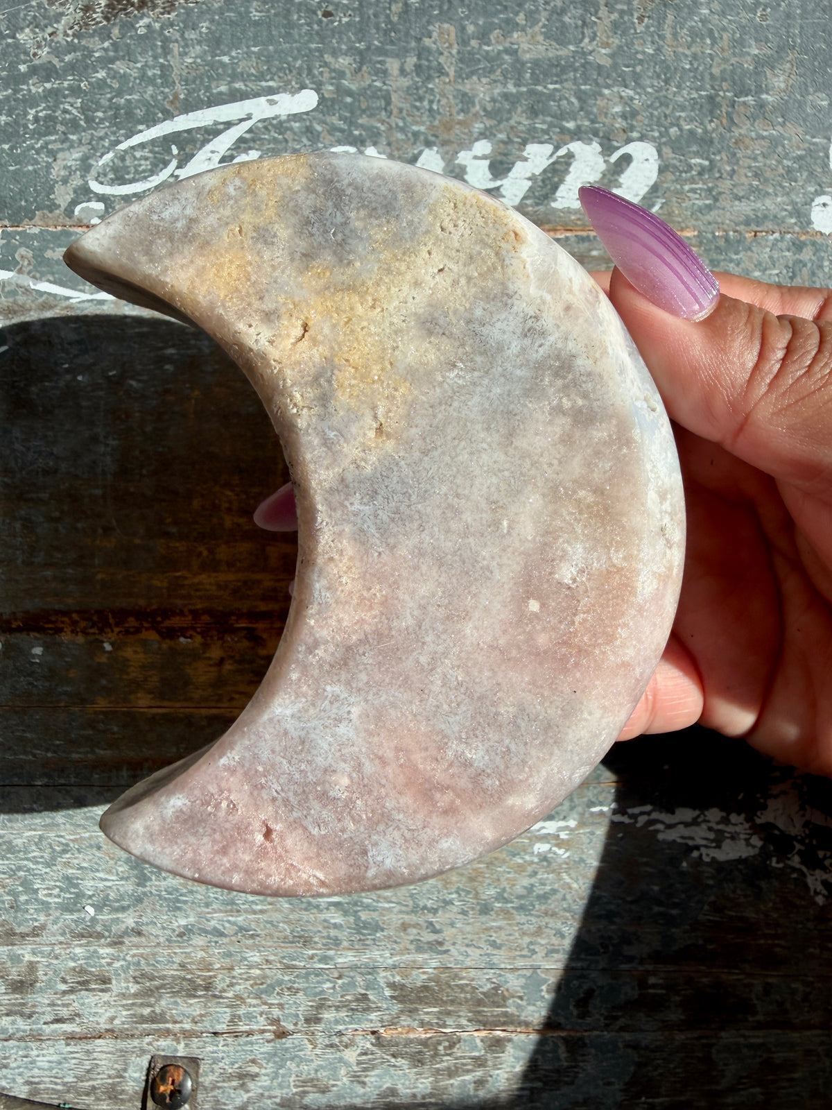 Gorgeous Pink Amethyst Moon on Stand | Brazil | Opt 16