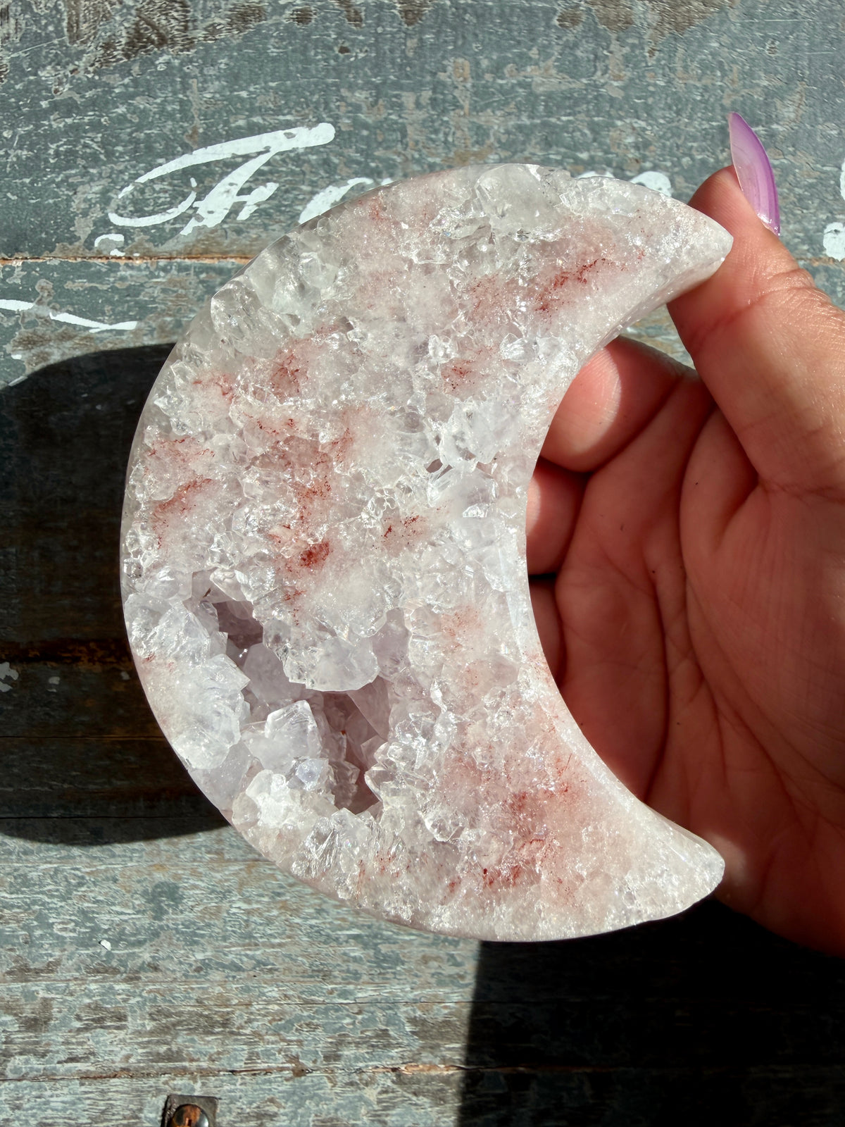 Gorgeous Pink Amethyst Moon on Stand | Brazil | Opt 18