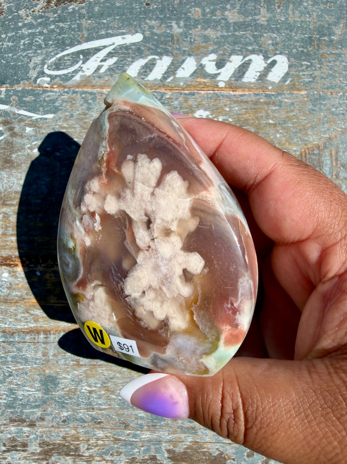 Gorgeous Green Flower Agate Flame | Madagascar | Opt W
