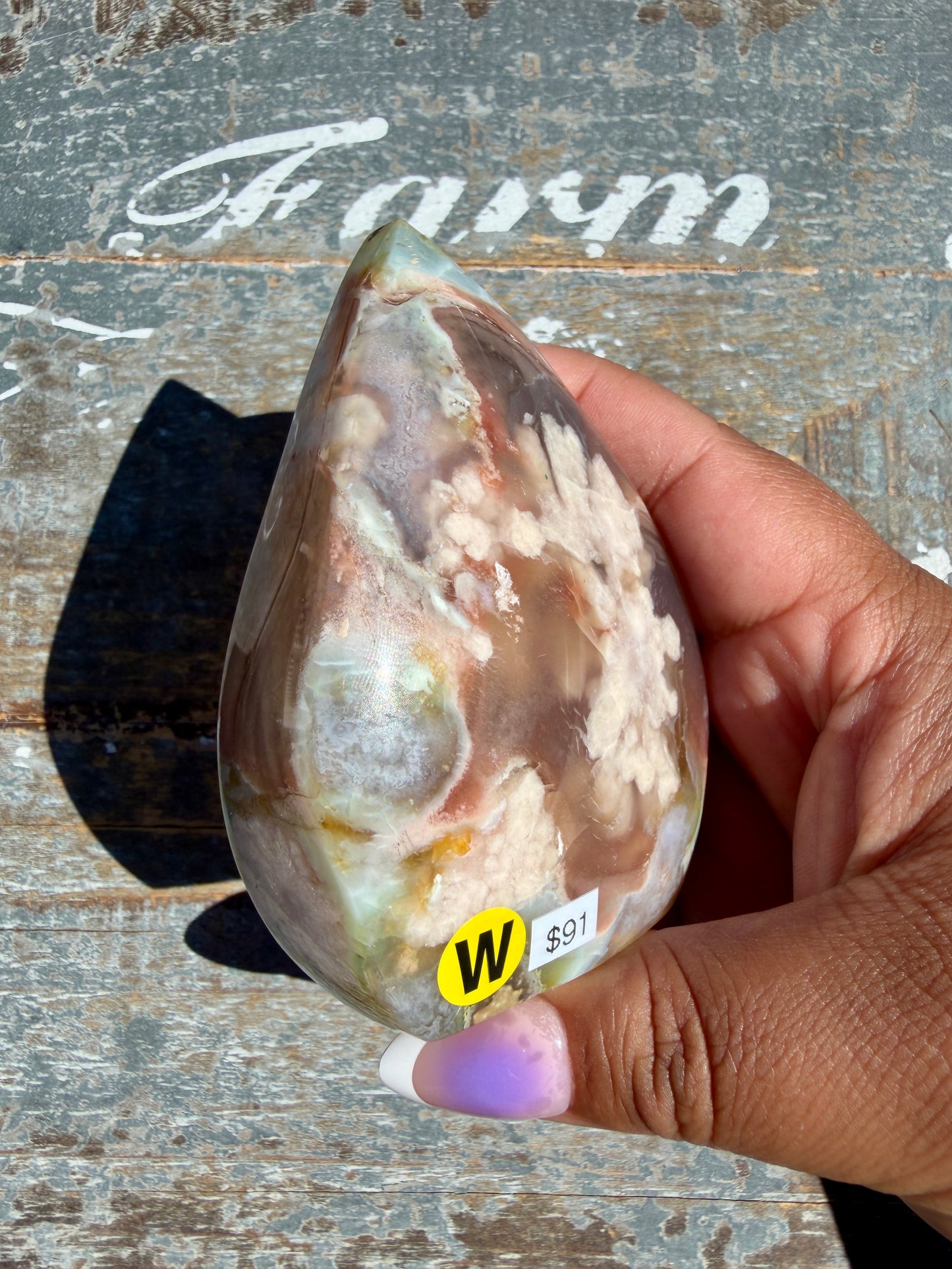 Gorgeous Green Flower Agate Flame | Madagascar | Opt W
