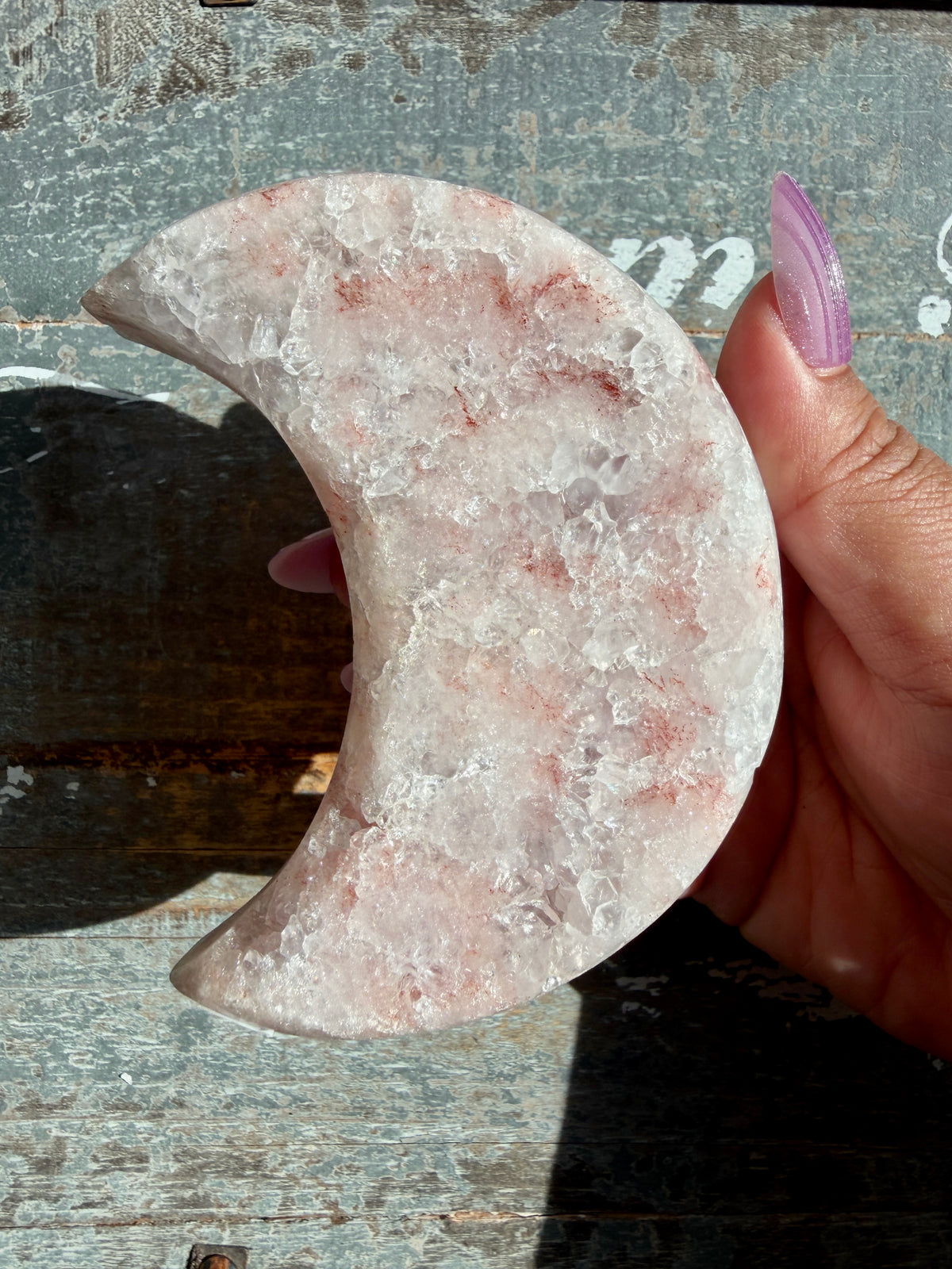 Gorgeous Pink Amethyst Moon on Stand | Brazil | Opt 18