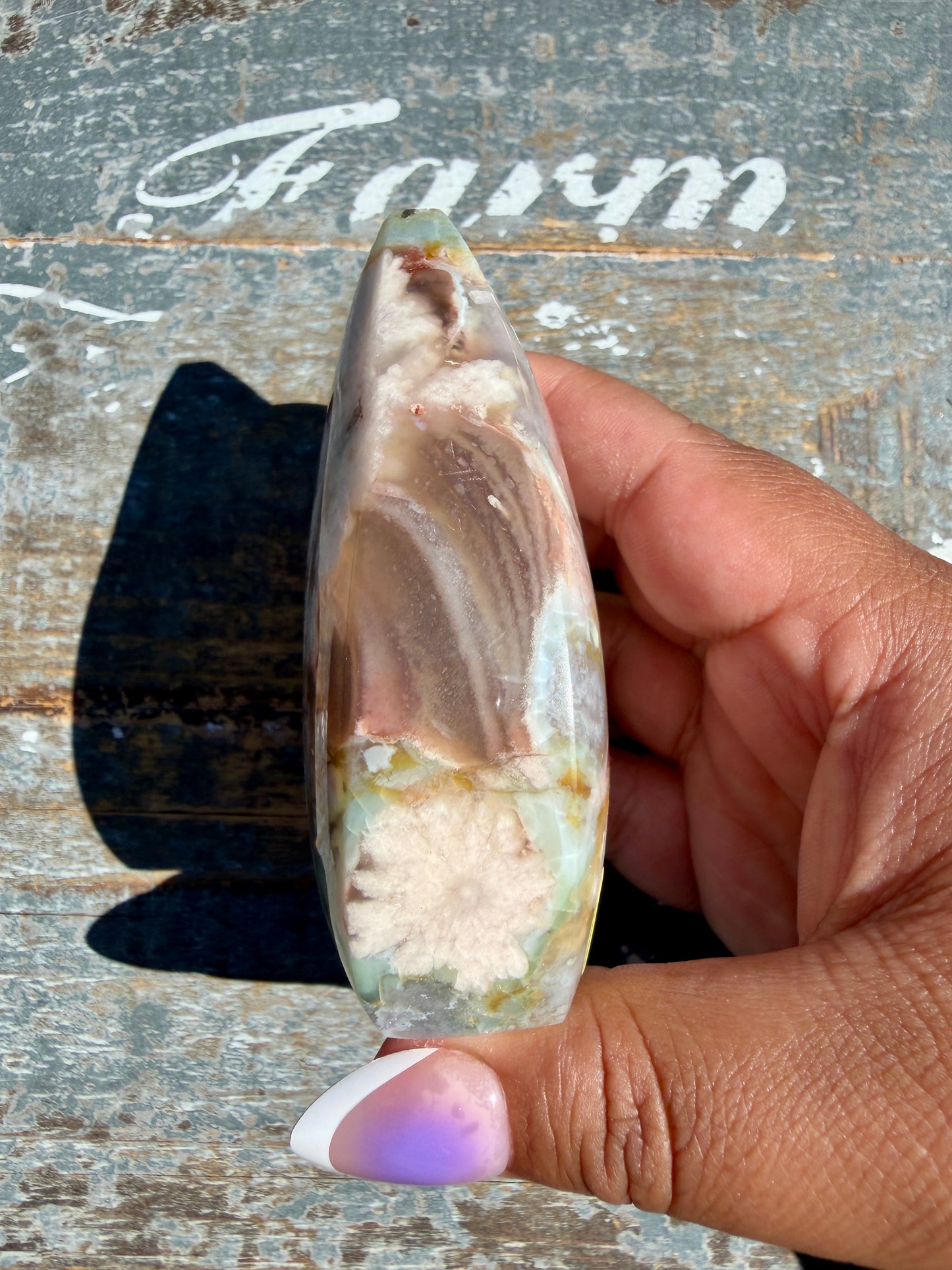 Gorgeous Green Flower Agate Flame | Madagascar | Opt W