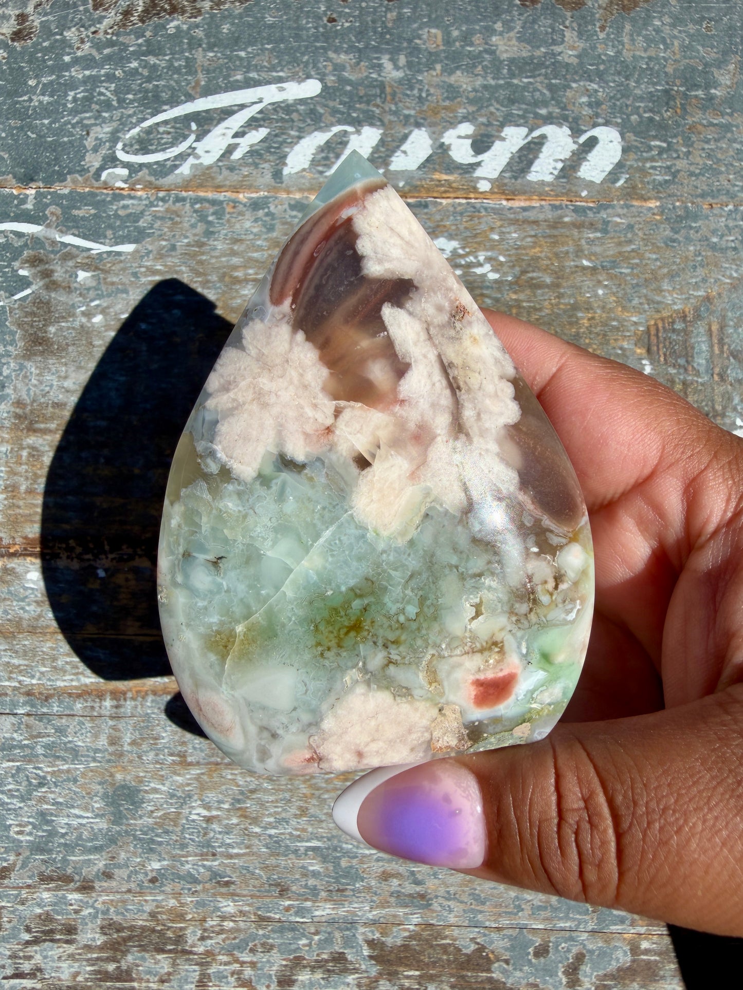 Gorgeous Green Flower Agate Flame | Madagascar | Opt W