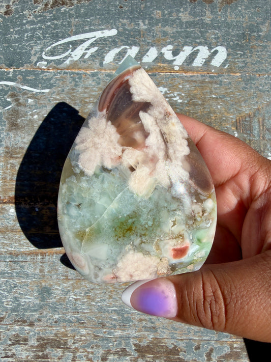 Gorgeous Green Flower Agate Flame | Madagascar | Opt W