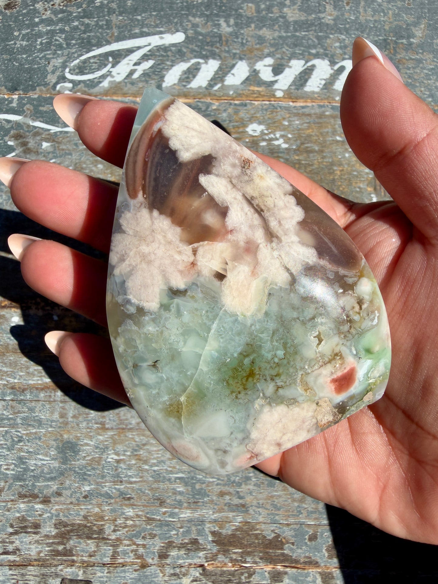 Gorgeous Green Flower Agate Flame | Madagascar | Opt W