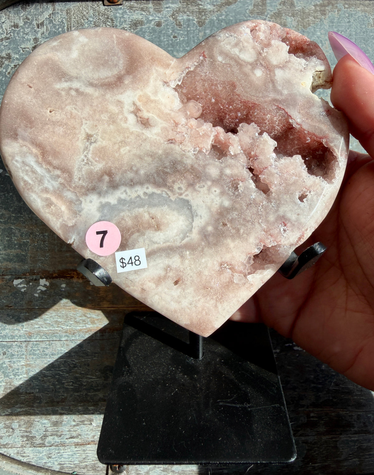 Gorgeous Pink Amethyst Heart on Stand | Brazil | Opt 7