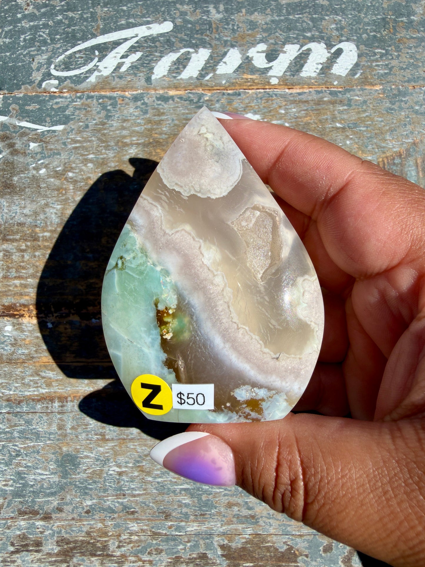 Gorgeous Green Flower Agate Flame | Madagascar | Opt Z