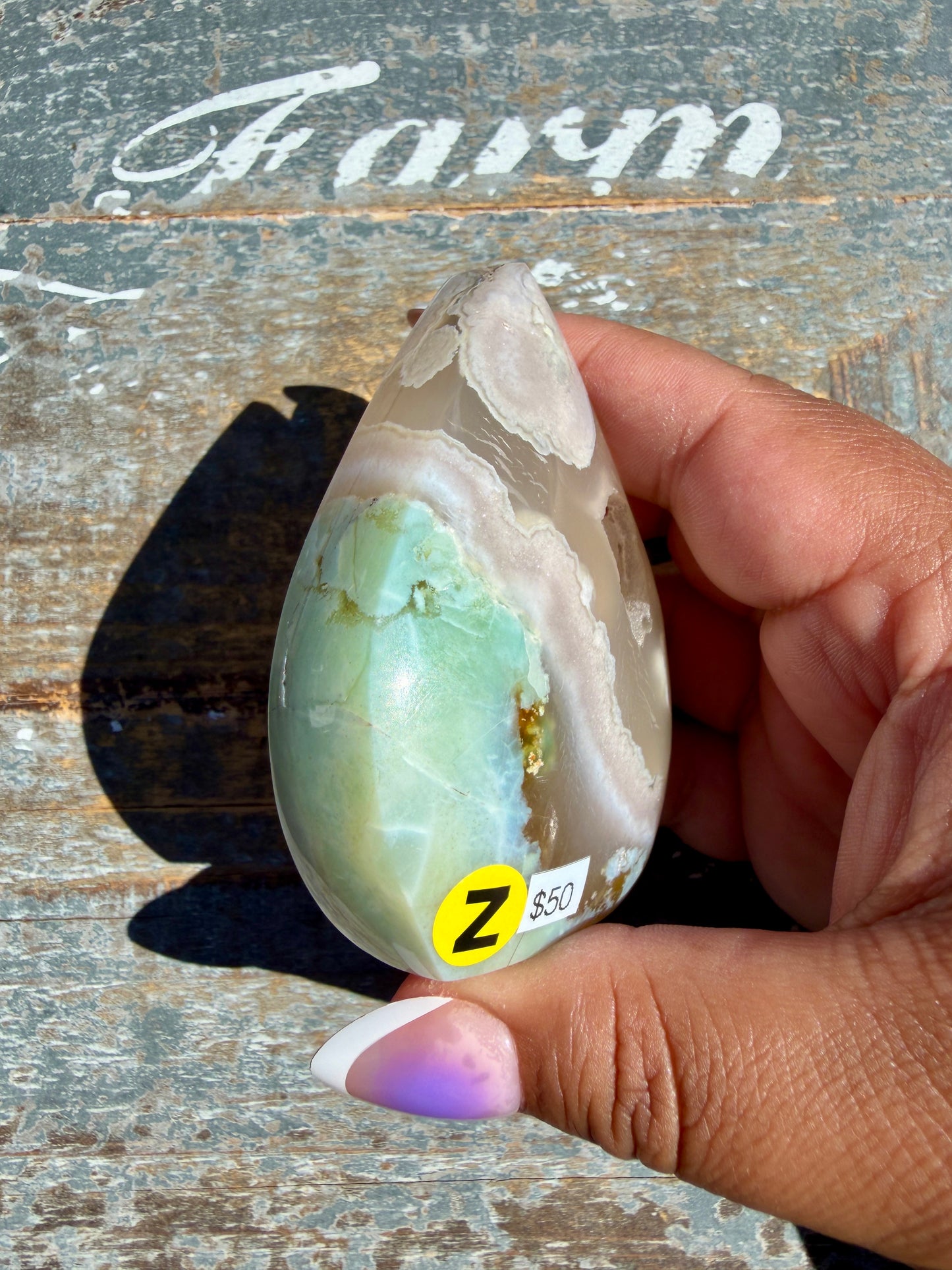Gorgeous Green Flower Agate Flame | Madagascar | Opt Z