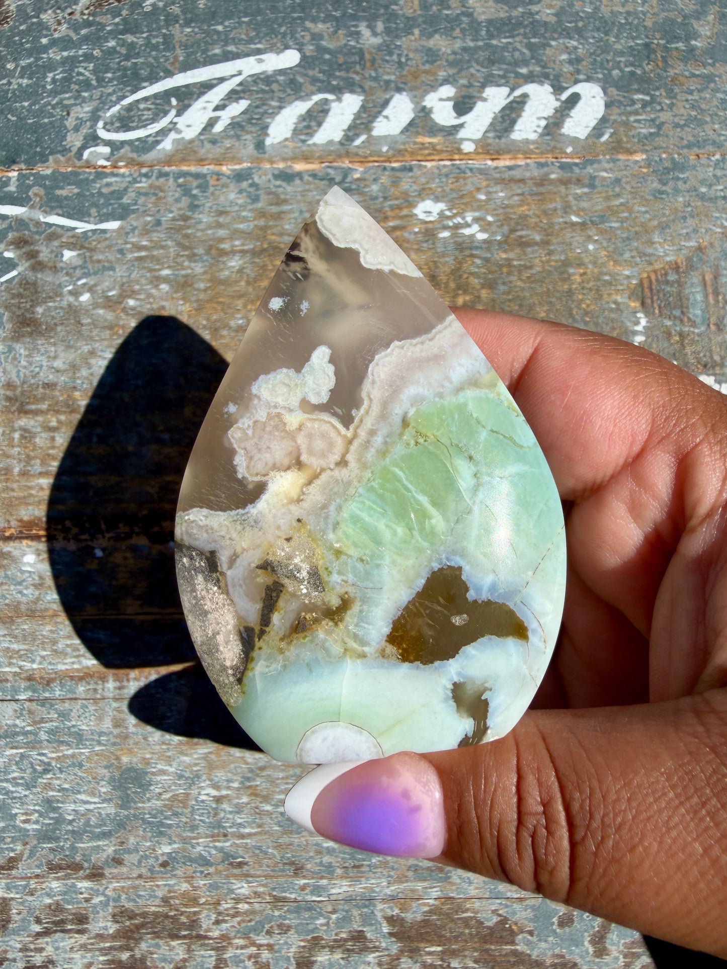 Gorgeous Green Flower Agate Flame | Madagascar | Opt Z