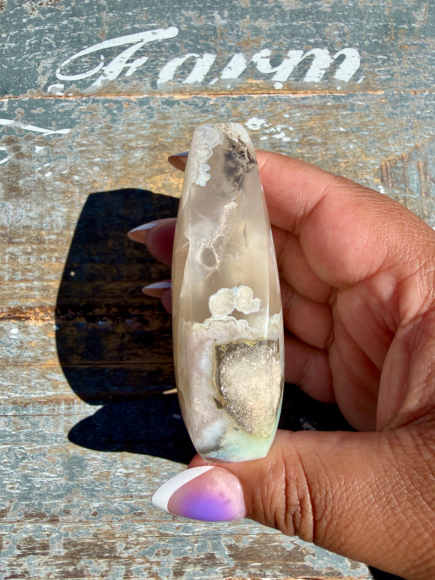 Gorgeous Green Flower Agate Flame | Madagascar | Opt Z