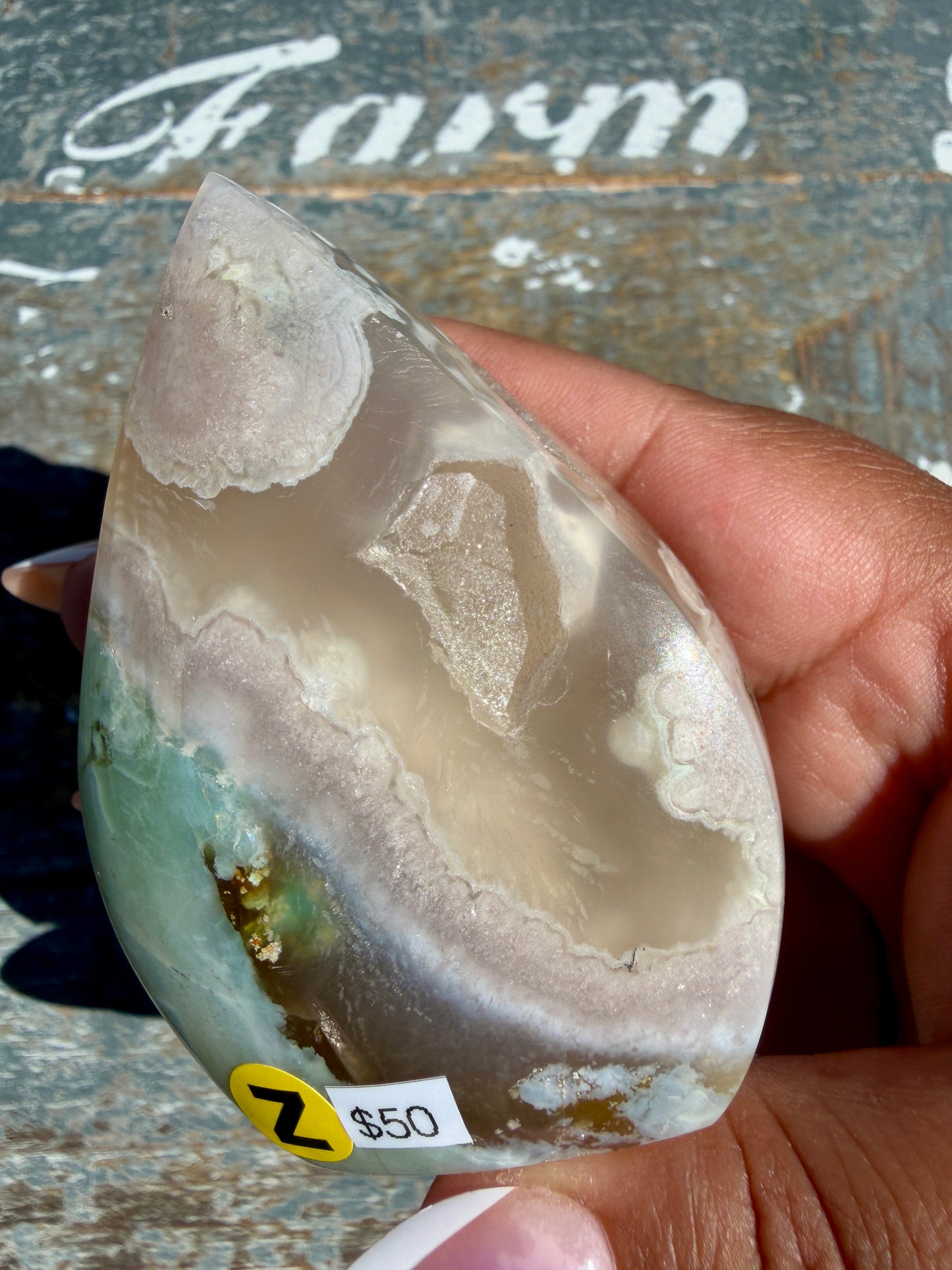 Gorgeous Green Flower Agate Flame | Madagascar | Opt Z
