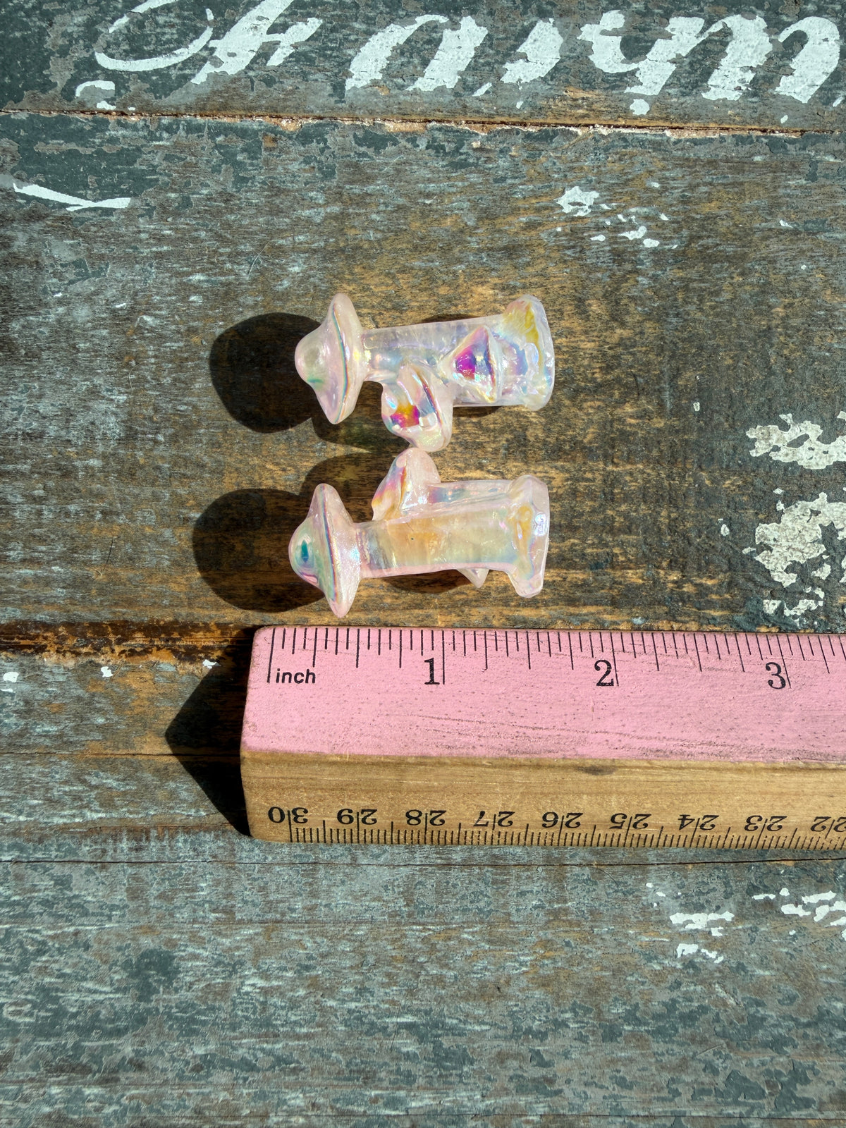 One (1) Aura Rose Quartz Mushroom | Intuitively Chosen