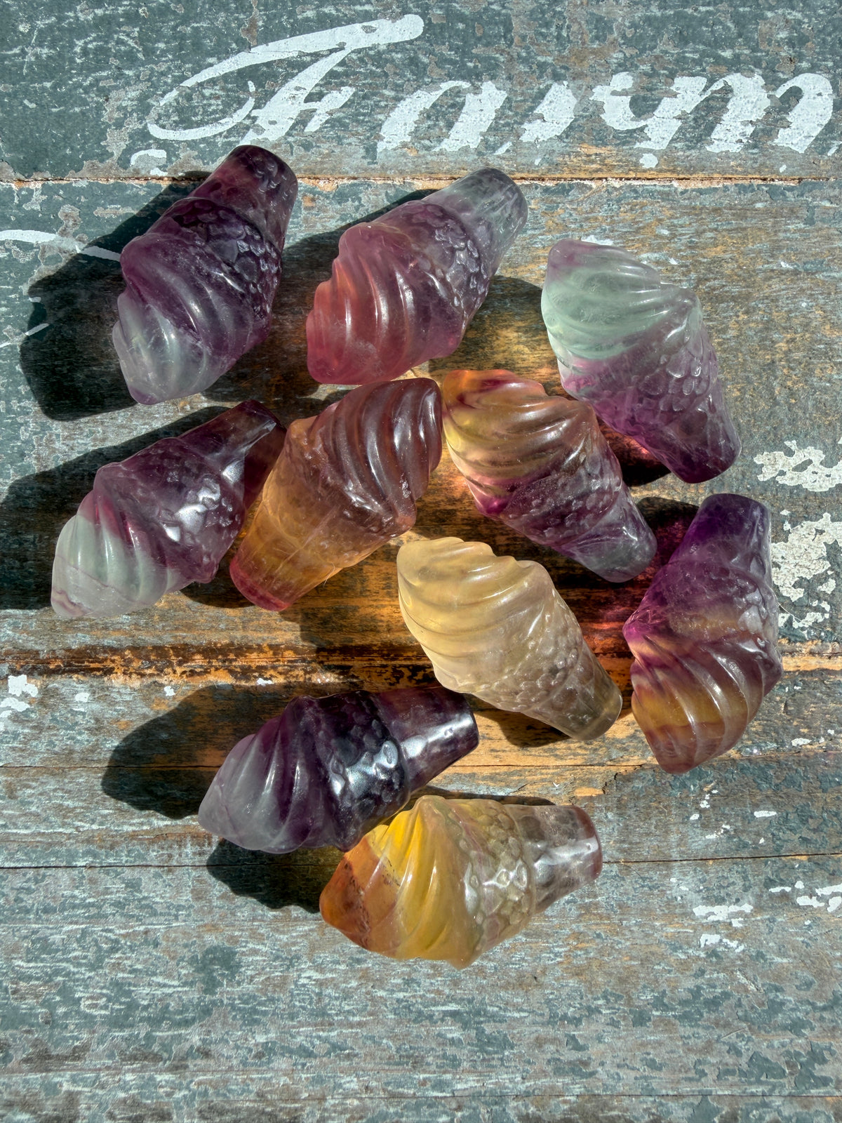 One (1) Adorable Candy Fluorite Mini Ice Cream | Intuitively Chosen