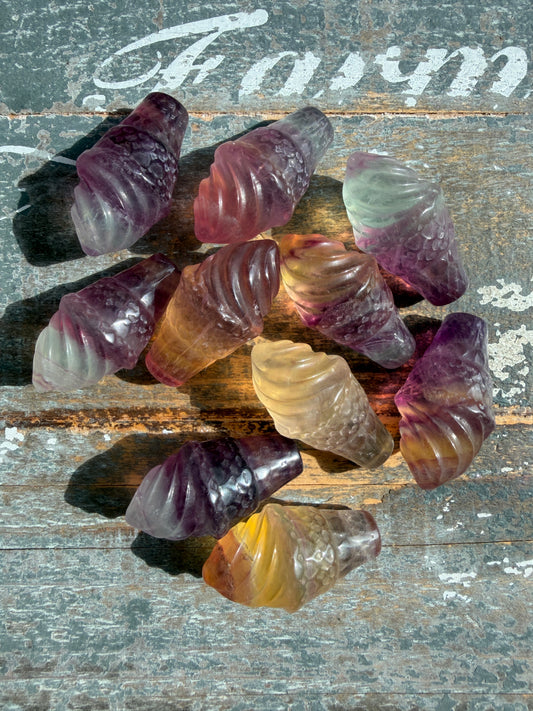 One (1) Adorable Candy Fluorite Mini Ice Cream | Intuitively Chosen