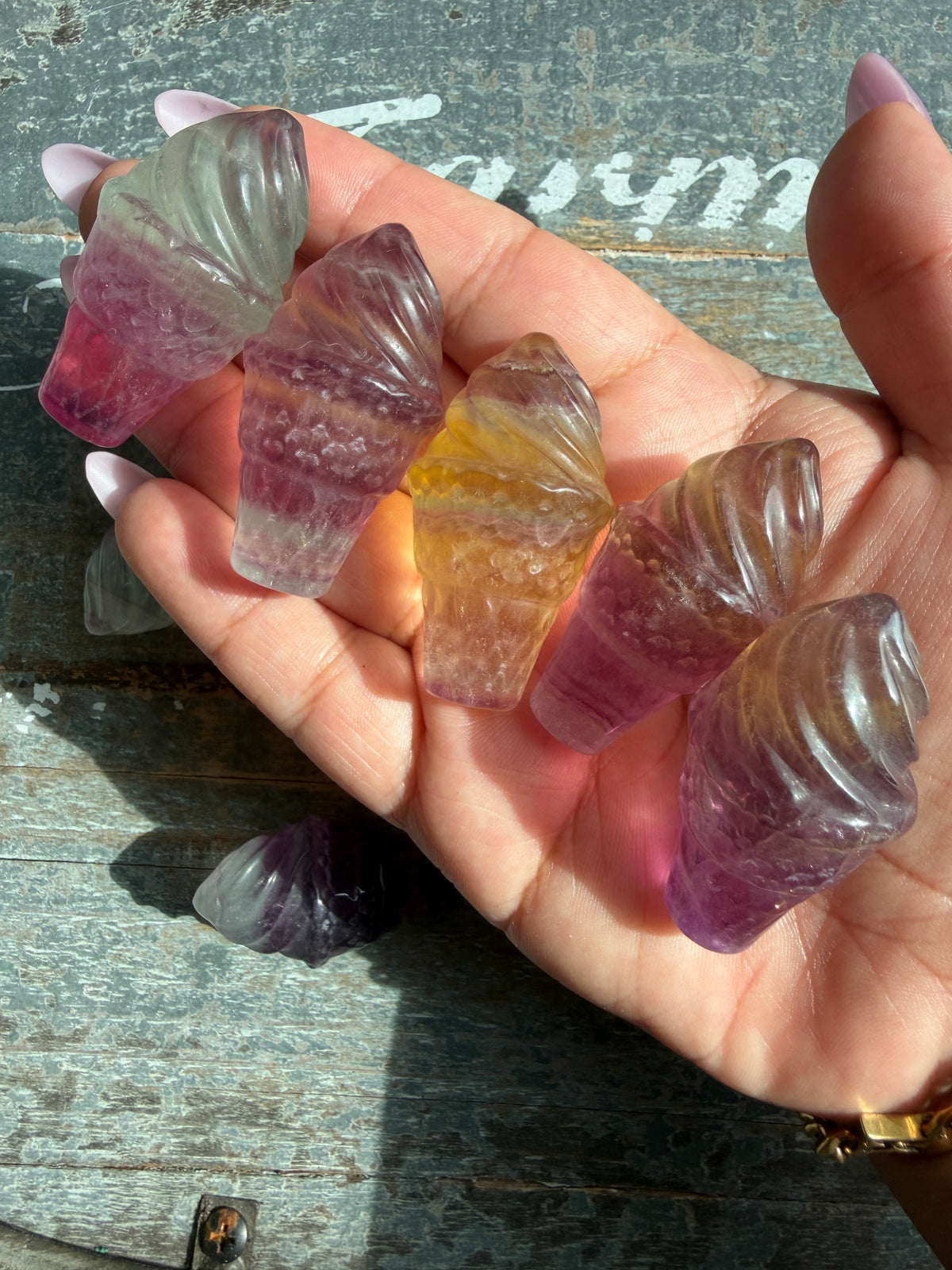 One (1) Adorable Candy Fluorite Mini Ice Cream | Intuitively Chosen