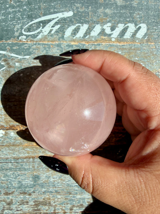 Gorgeous Peachy Rose Quartz Sphere | Opt U