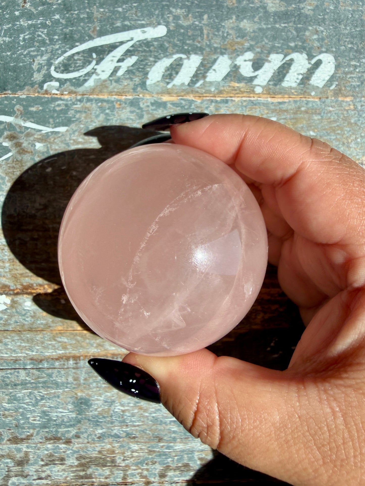 Gorgeous Peachy Rose Quartz Sphere | Opt U